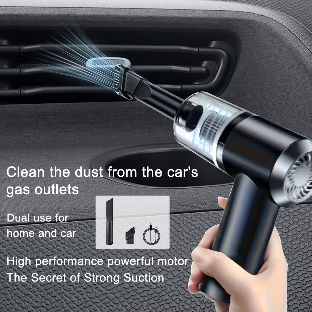 Portable Cordless Vacuum Cleaner Car Home Lightweight Strong Suction