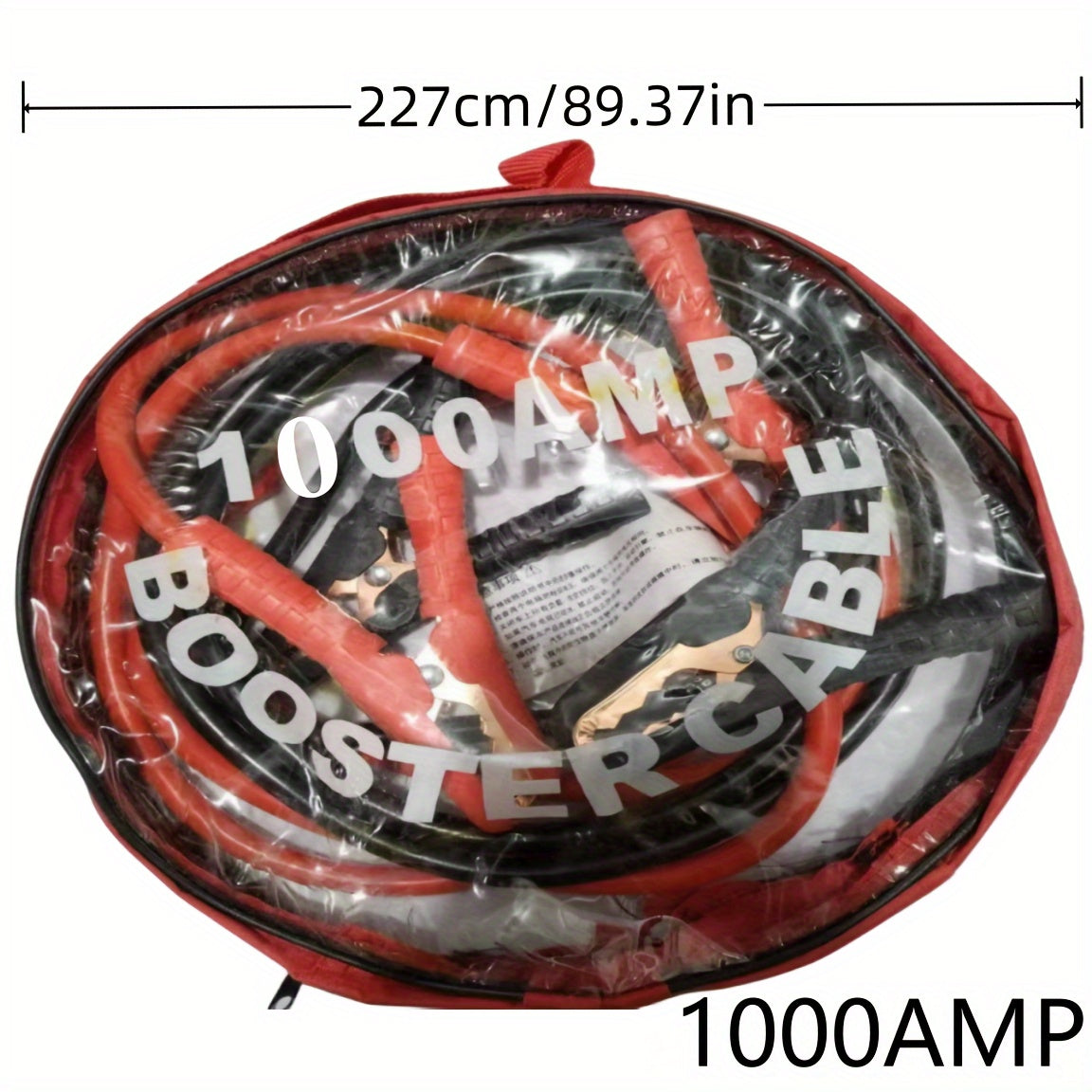 High Power Car Jumper Cables Kit 500A 219cm Copper Booster Wires