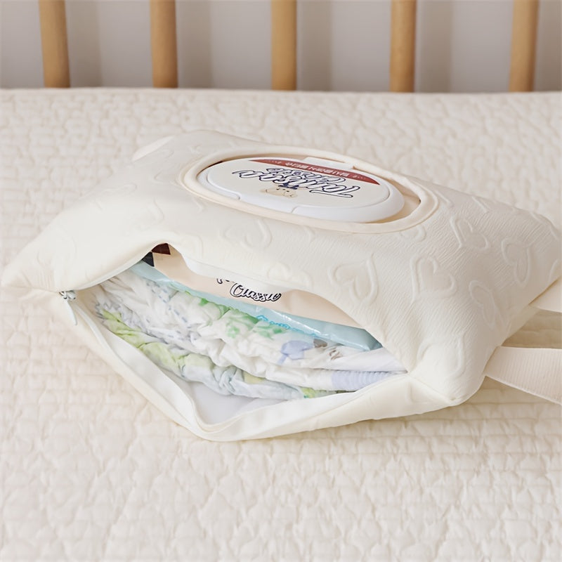 Portable Wet Wipe Organizer Pink White 3D Heart Design Travel Storage Pouch