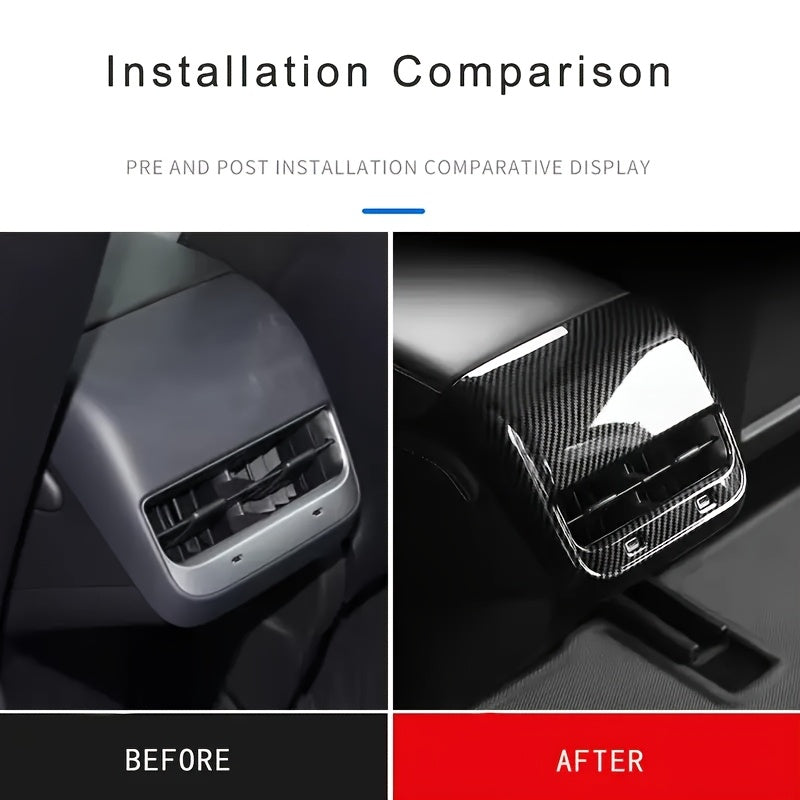 Car Interior Accessories Carbon Fiber Pattern Rear Air Vent Cover for SUV