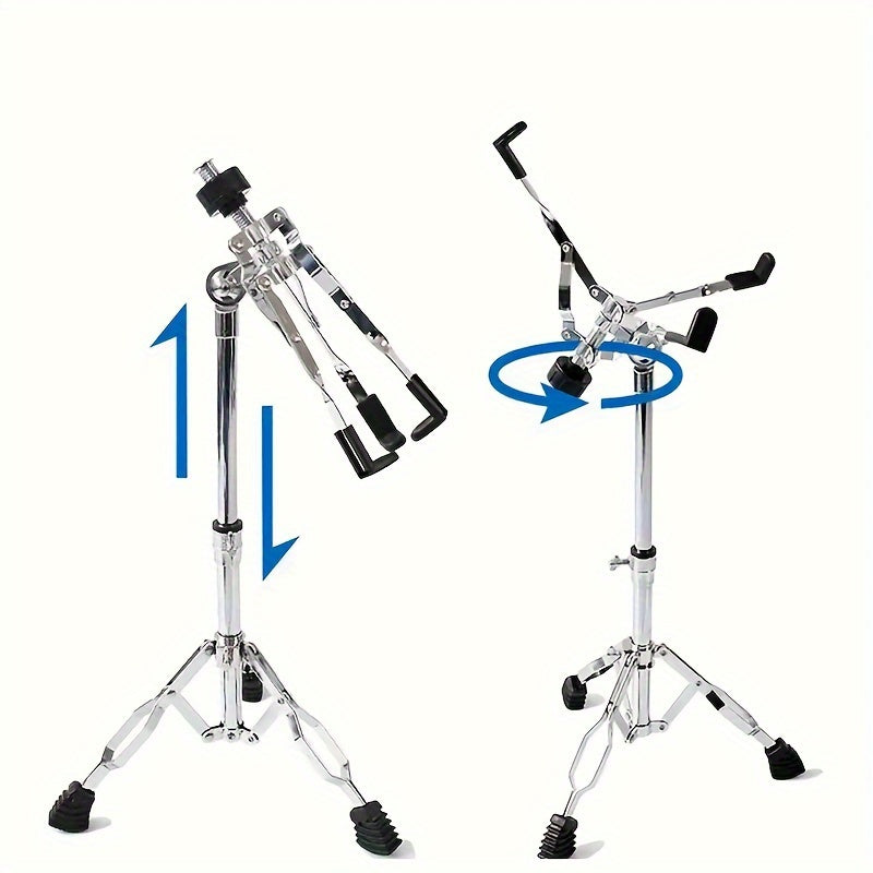 Double Support Golden Drum Stand for Practice Pads and Military Drums Alloy Silver Grey