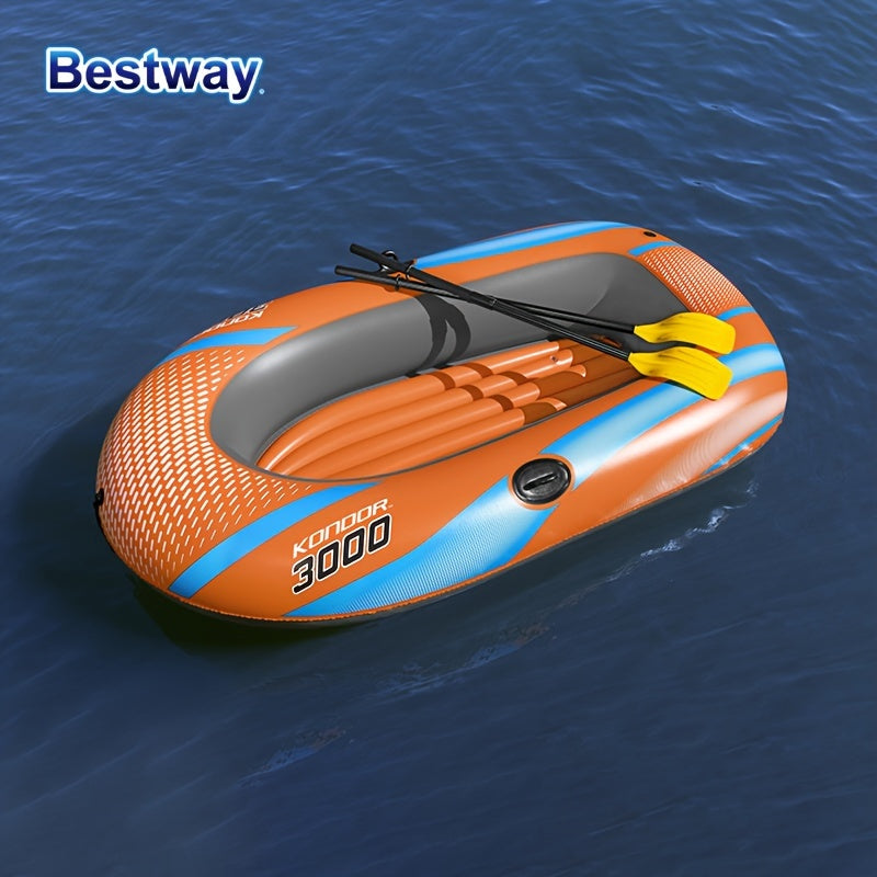 Inflatable Kayak for 1-3 People with Fast Inflation System and Rudder Orange PVC