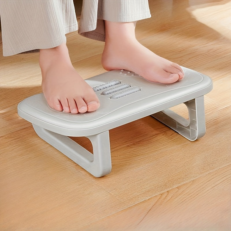 Adjustable Under-Desk Footrest Stool with Massage Surface Non-Slip Bottom in White Black Pink