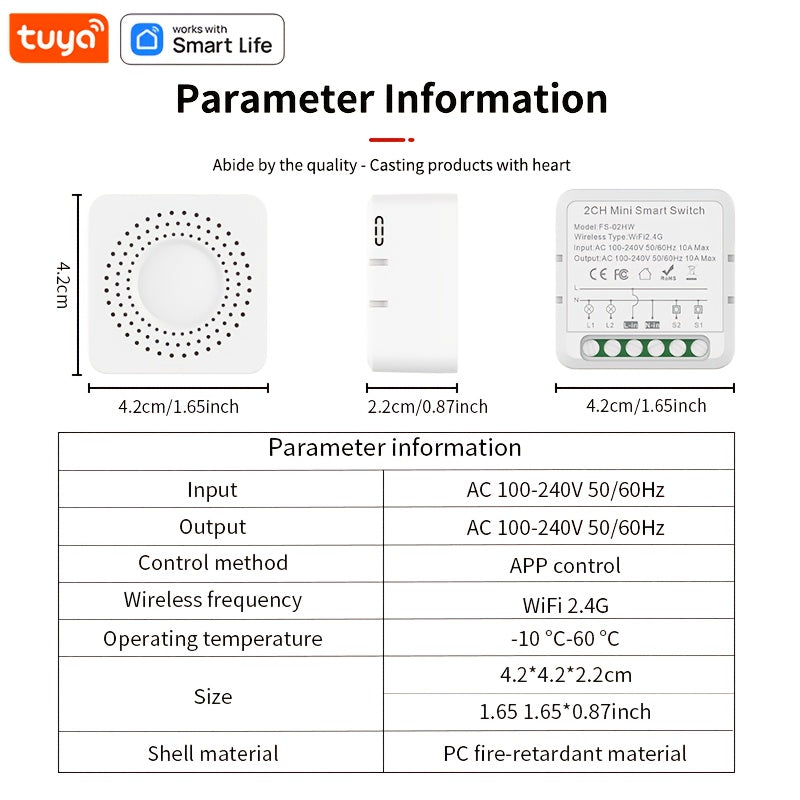 Interruptor inteligente de pared Wi-Fi Zigbee inalámbrico de 2 vías para automatización del hogar