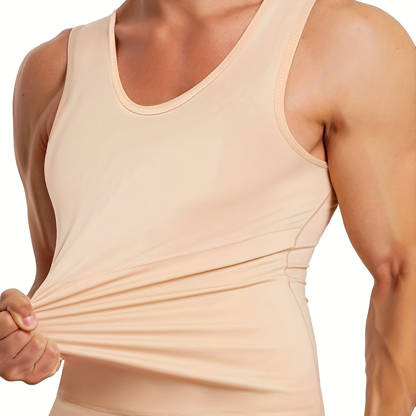 Men's Compression Sweat Vest Slimming Workout Body Shaper Tank Top Nylon Spandex