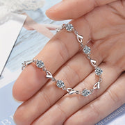 Sterling Silver Tennis Bracelet with Moissanite Stones 4.4 Carats for Women