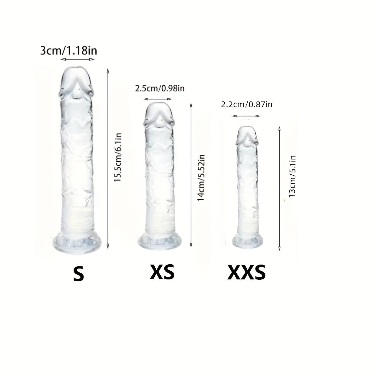 Adult Unisex Jelly Crystal Anal Plugs Small Medium Clear 7 Sizes