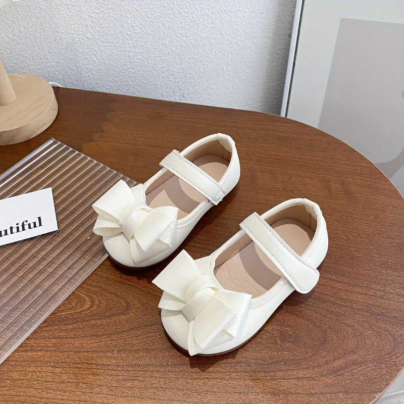 Girls Flats with Bow Non-slip Round Toe for Parties Weddings and Daily Wear