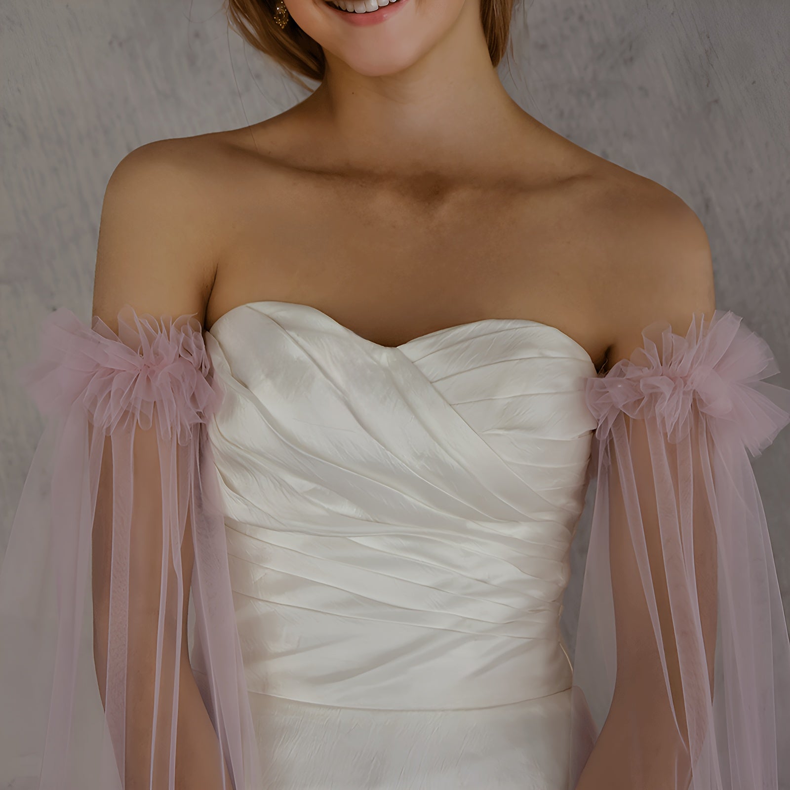 Long Tulle Bridal Sleeve Covers for Weddings in Various Colors Nylon Hand Wash