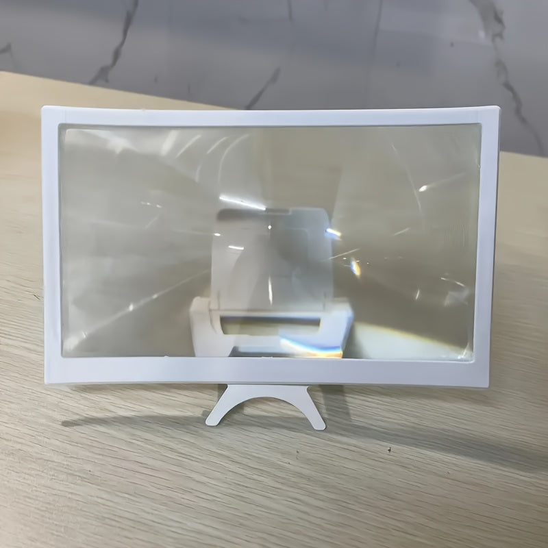 Portable Plastic Smartphone Screen Magnifier with Curved HD Display for Movies Videos and Gaming