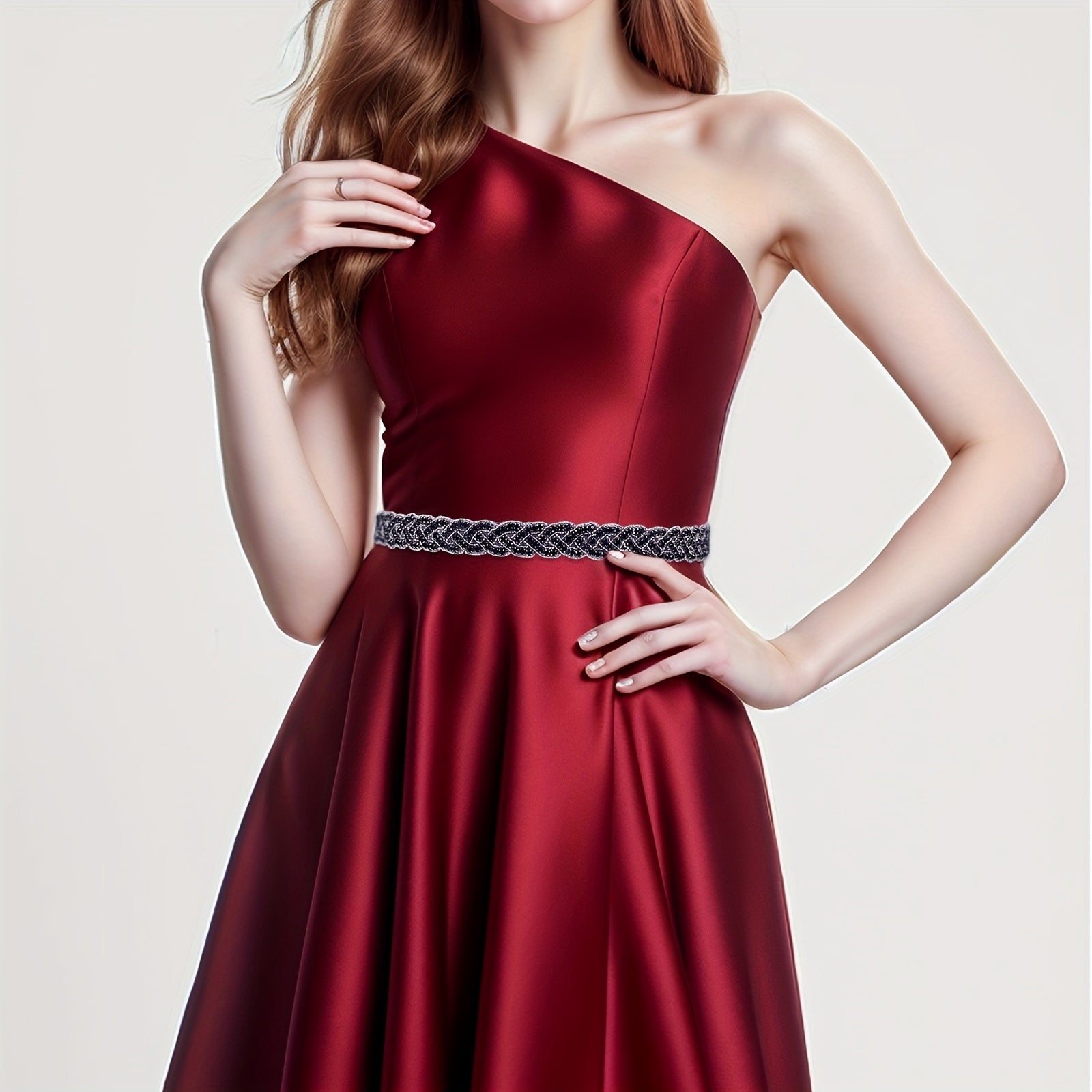 Ayollar uchun qora rhinestone belbog' to'y kechasi va kiyim uchun