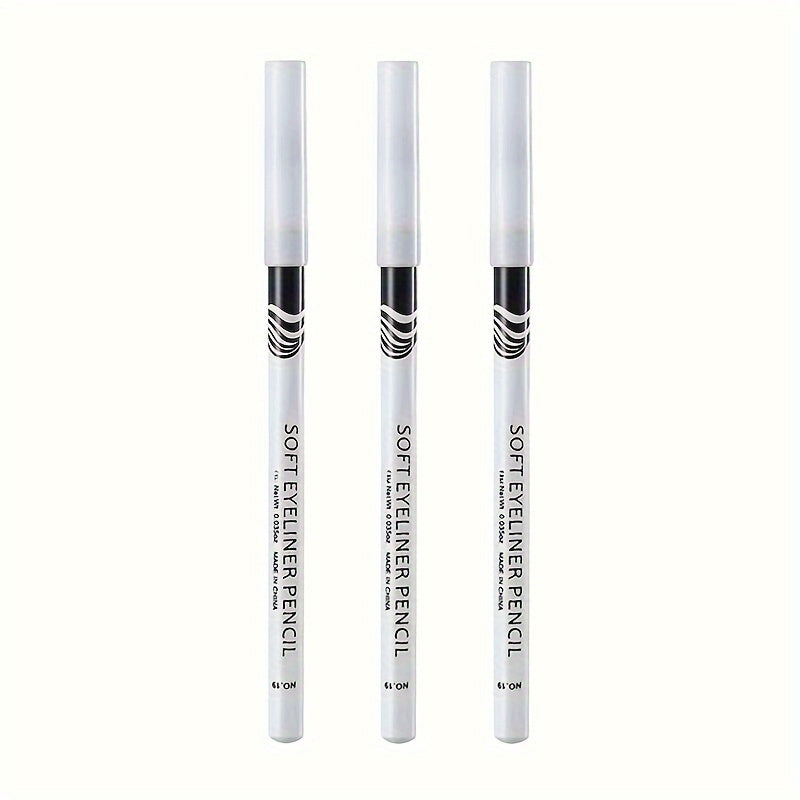 Bolígrafo delineador de ojos impermeable blanco para mujer, herramientas de maquillaje duraderas y suaves, 2/3 piezas