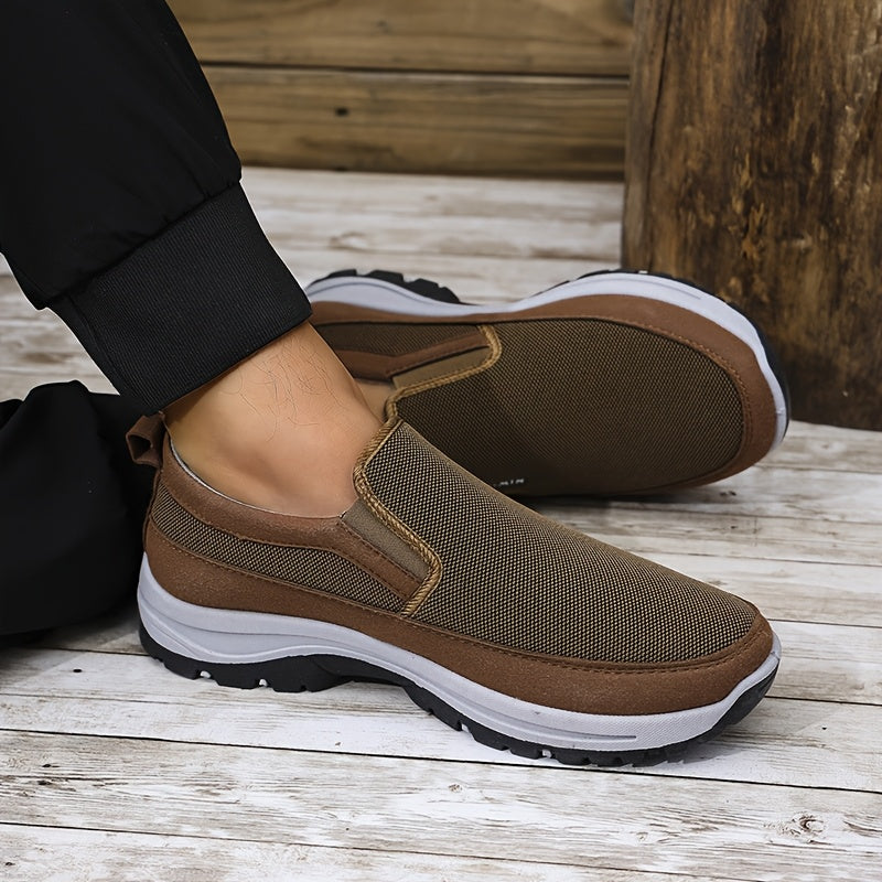 Men's Breathable Fabric Slip-On Sports Sneakers for Casual Running and Daily Wear