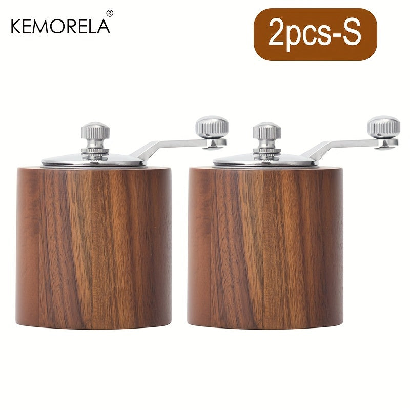 2-Piece Wooden Salt and Pepper Grinder Set Manual Spice Mill Kitchen Tool