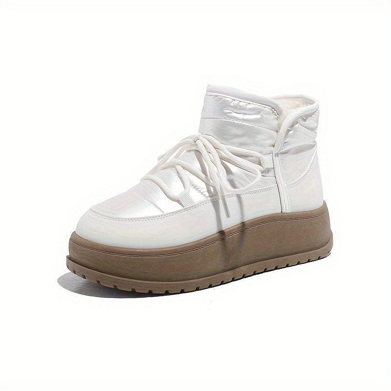 Women's Winter Fleece-Lined Chunky Sneakers Casual Warm Winter Boots