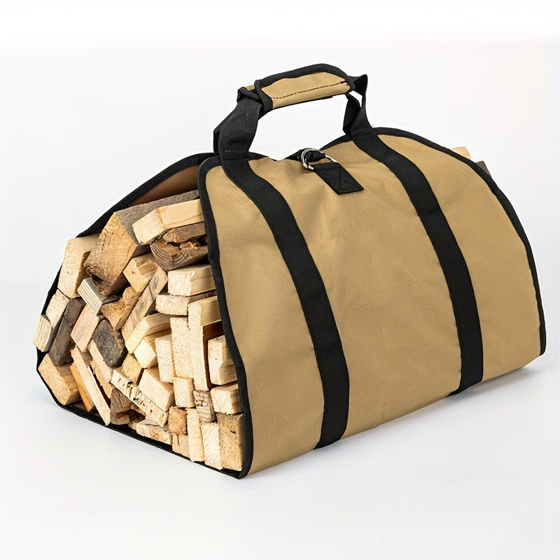 Portable Firewood Carrier Bag Heavy-Duty Storage Tote for Camping and Home
