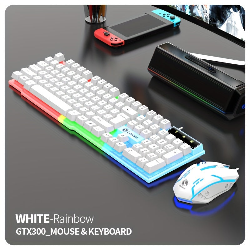 LED Backlit Gaming Keyboard and Mouse Set with 104 Keys