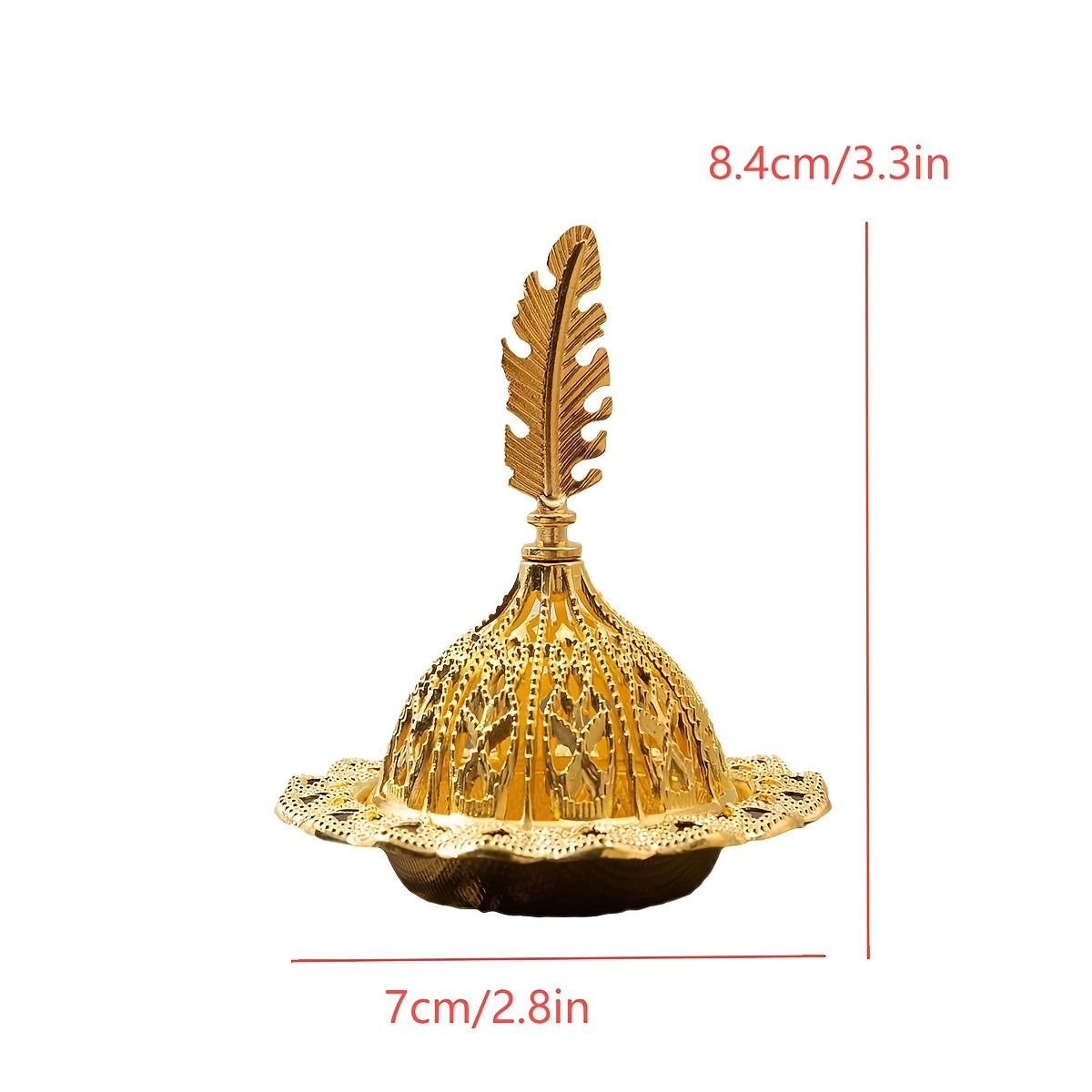 Golden Hollow-Out Resin Incense Burner with Intricate Lace Patterns for Home or Office Decor