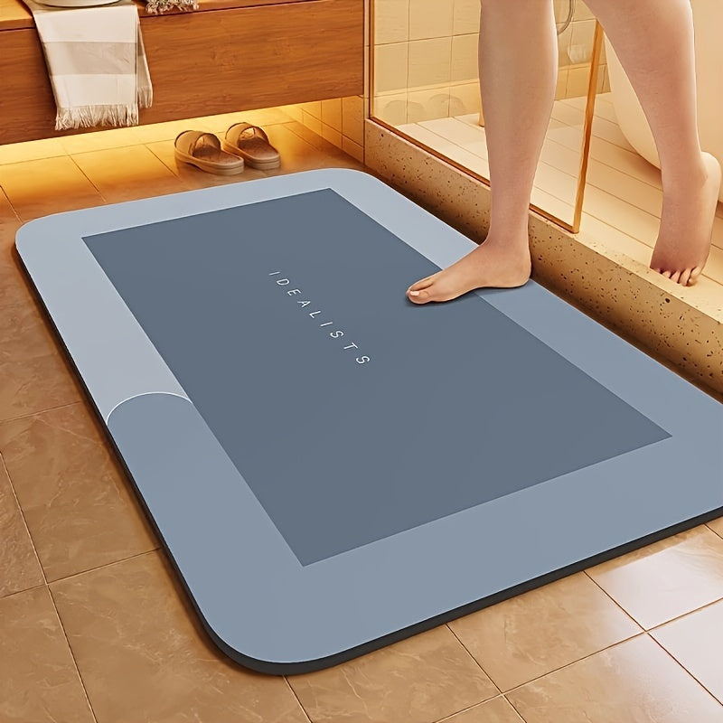 Alfombra de baño de barro diatomácea de secado rápido, antideslizante, absorbente de agua, lavable a máquina