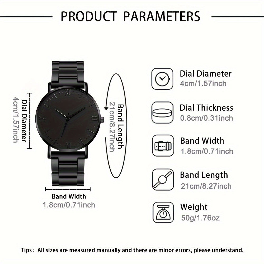 Men's Quartz Watch Zinc Alloy Round Dial Non-Waterproof Stylish Gift