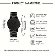 Men's Quartz Watch Zinc Alloy Round Dial Non-Waterproof Stylish Gift