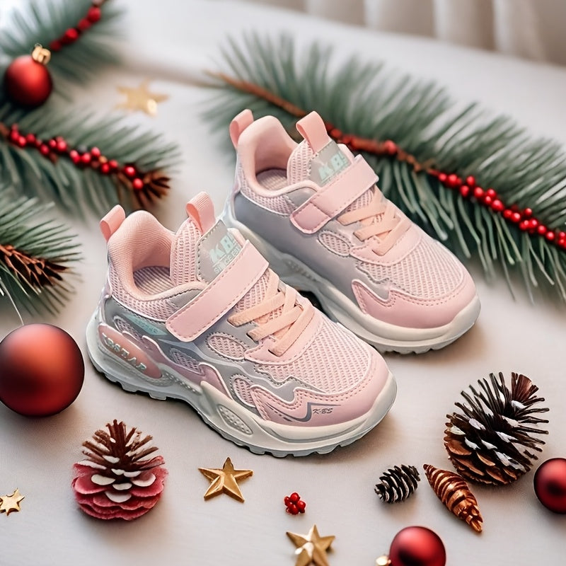 Kids Casual Mesh and PU Sneakers for Boys and Girls All-Season