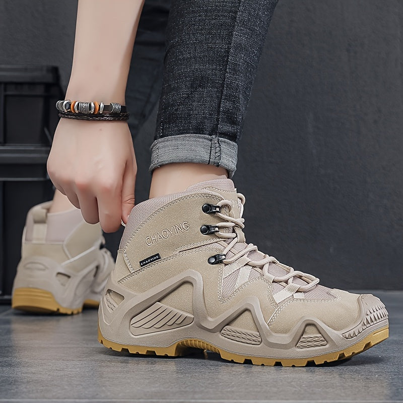 Men's Casual Hiking Sneakers Leather Fabric All-Weather Comfort