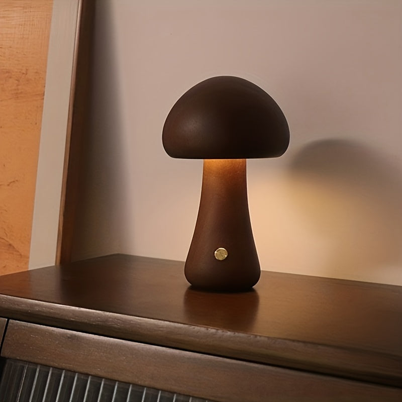 Mushroom LED Night Light with Adjustable Brightness Touch Switch USB Powered