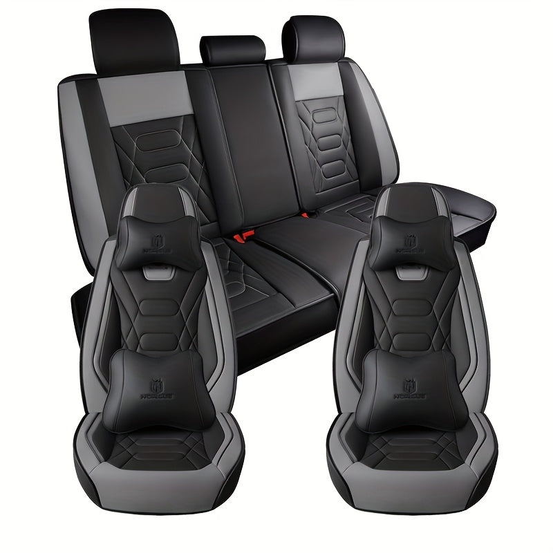All-Season Wear-Resistant PU Leather Car Seat Cover for 5-Seater