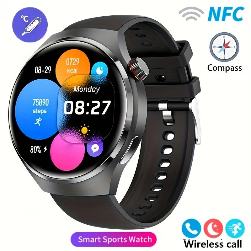 Men's Smart Watch 4 PRO 1.53-Inch AMOLED Display Wireless Call Multi Sport