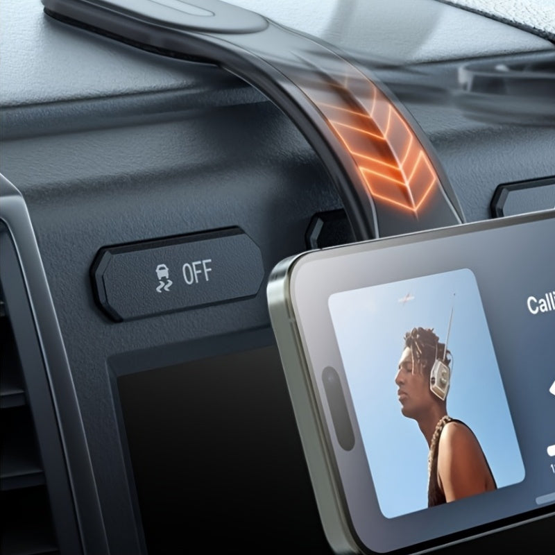 Magnetic Car Phone Holder Aluminum Arm Dashboard Mount for Most Vehicles