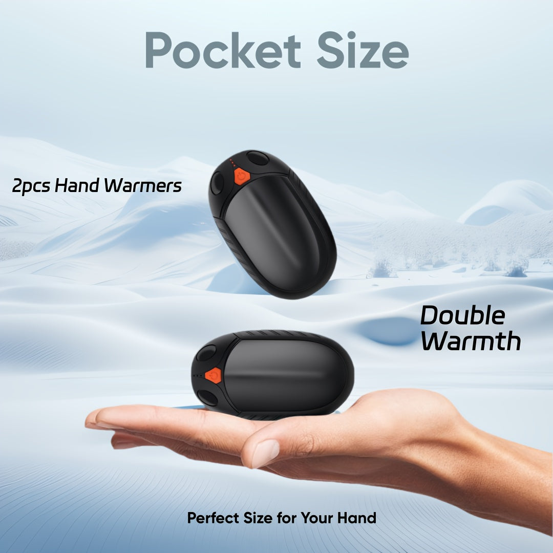 Rechargeable Hand Warmer Pocket Heater Double-Sided Warmth for Winter Camping