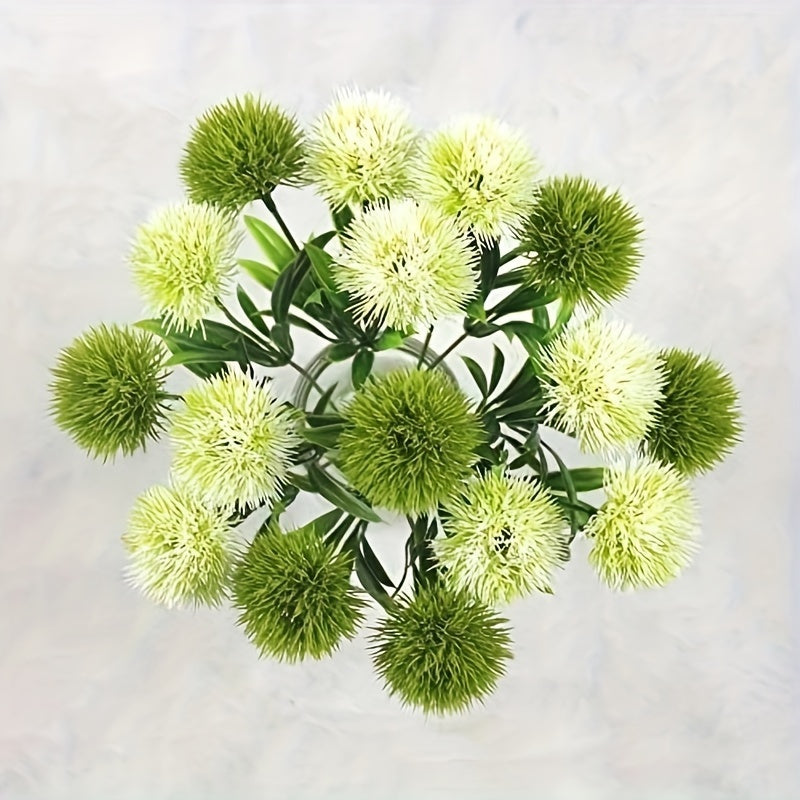 Artificial Dandelion Flower Bouquets Set of 10 Green for Wedding Party Home Decor