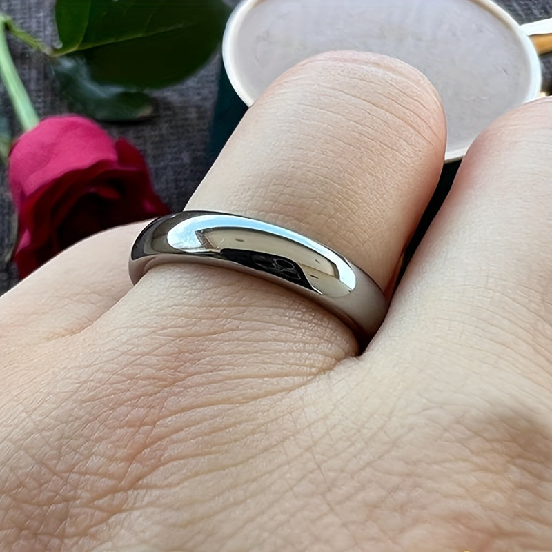 18k Gold-Plated Tungsten Steel Ring 4mm Wedding Engagement Jewelry