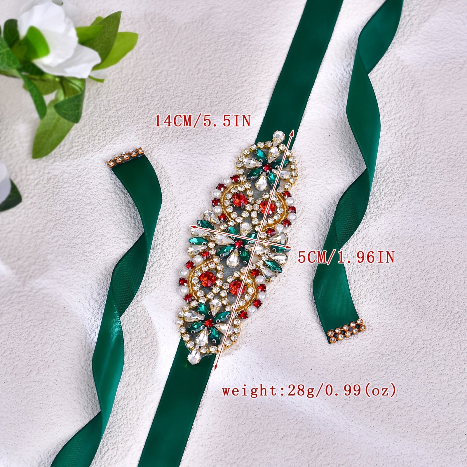 Qo‘l bilan yuviladigan Boho uslubidagi to‘y va bayram uchun rang-barang rhinestones bilan bezatilgan to‘y belbog‘i