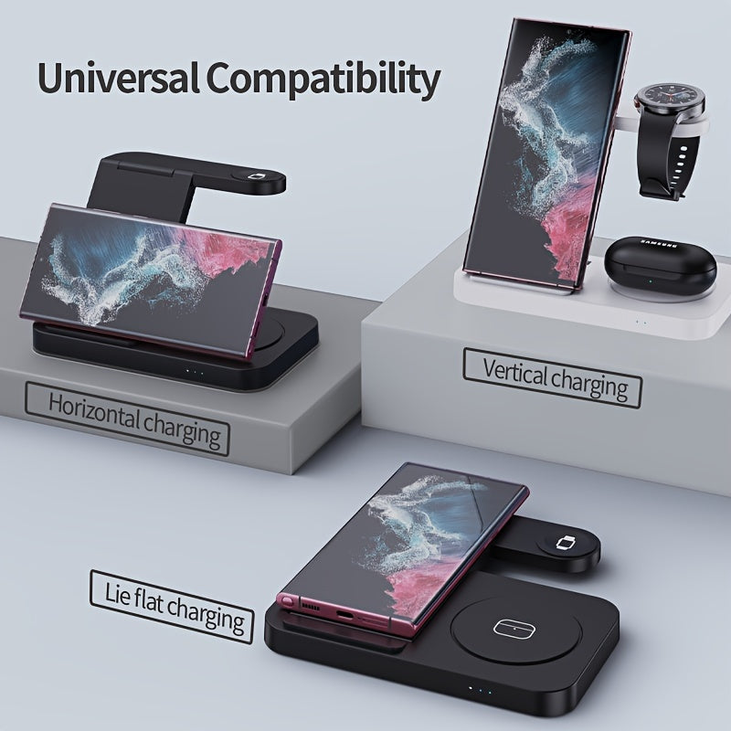 4-in-1 Wireless Charger Fast Charging for Samsung, Android, iPhone, Headphones