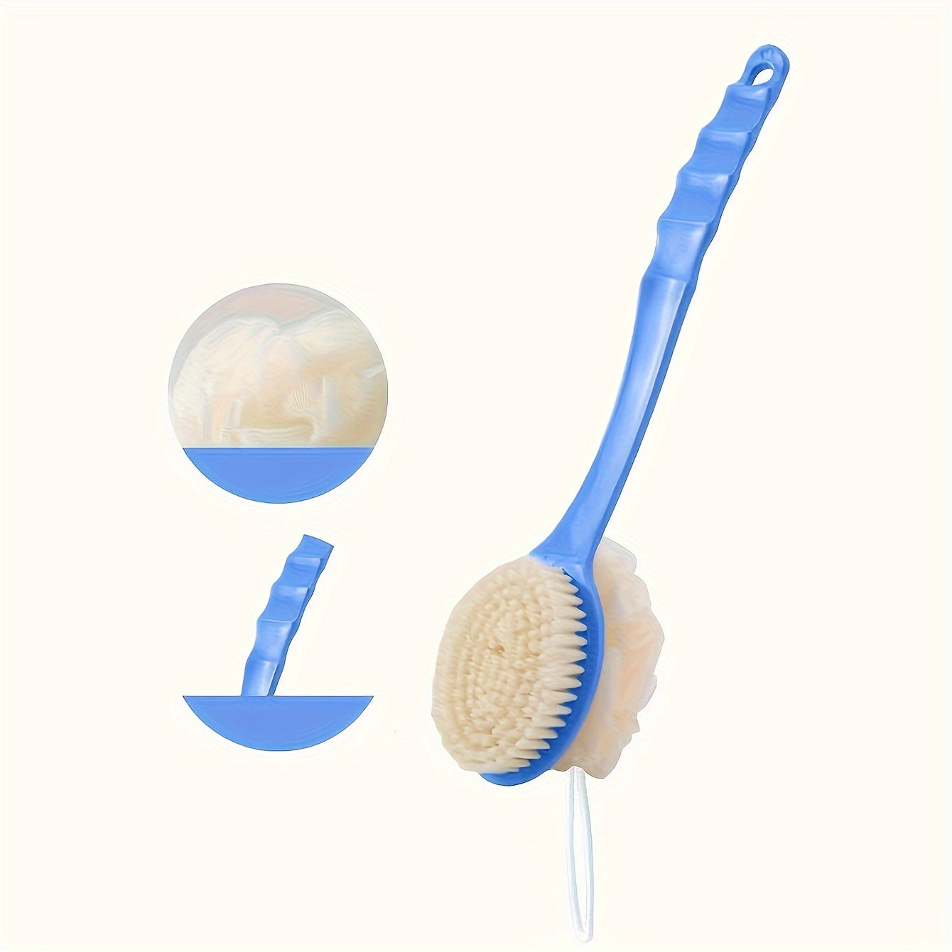 Soft Loofah Body Brush for Men and Women Exfoliating Shower Brush with Long Handle