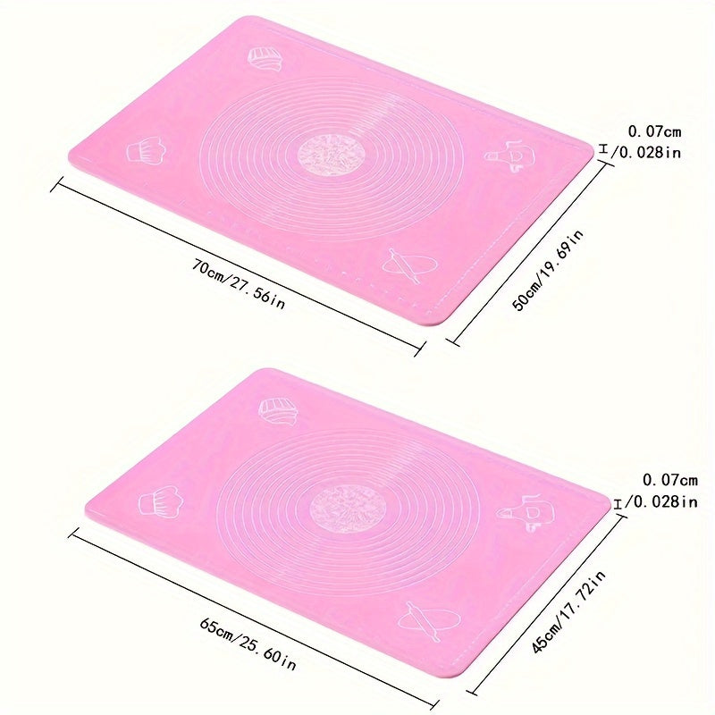Silicone Pastry Mat Set Non-Stick Baking Mat Counter Mat Dough Board