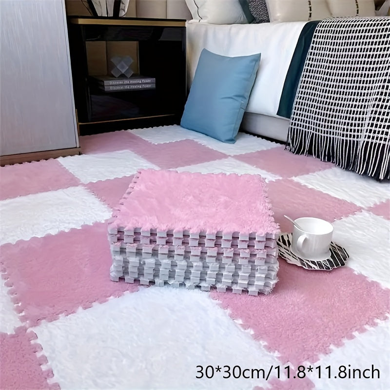 Interlocking Carpet Tiles for Nursery and Living Rooms 100% Polyester Soft Foam Pad