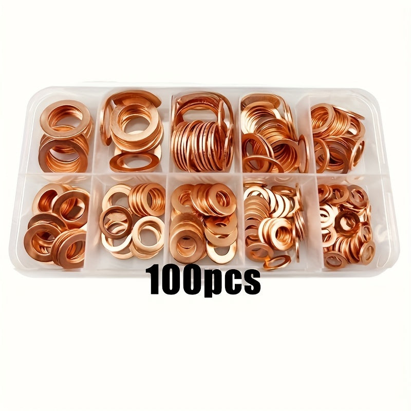 Solid Copper Washers Set for Boat Hardware and Maintenance