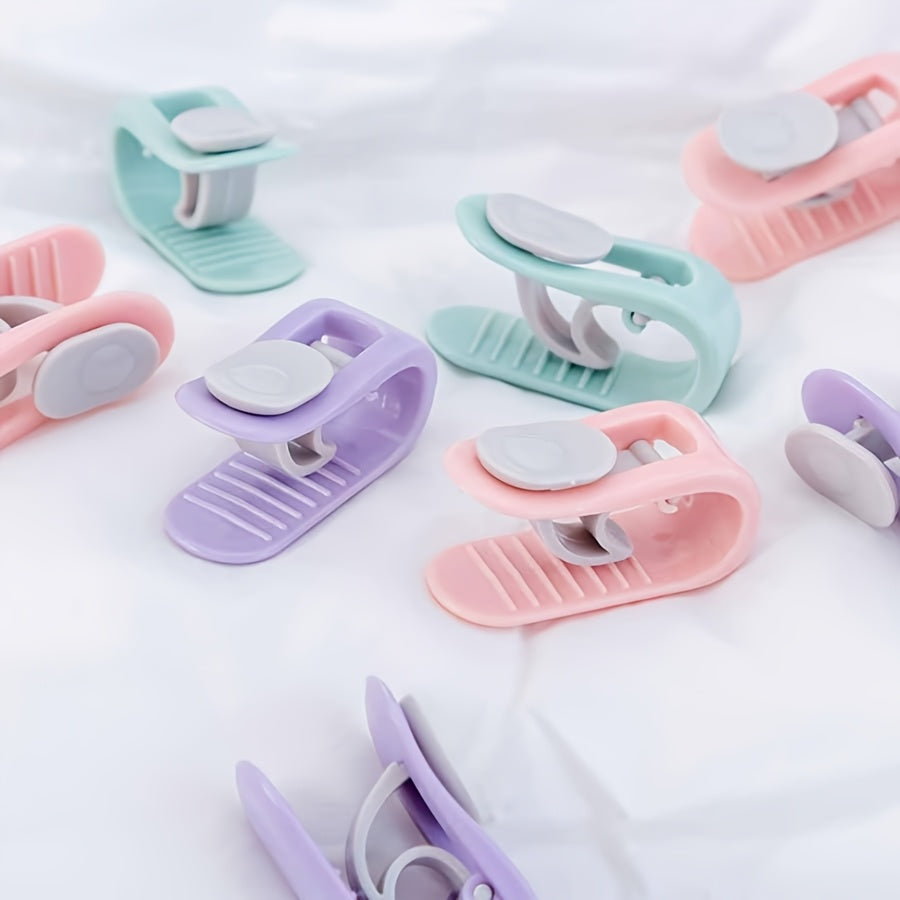 Juego de 4 sujetadores de colcha sin costura en rosa para sábanas y mantas