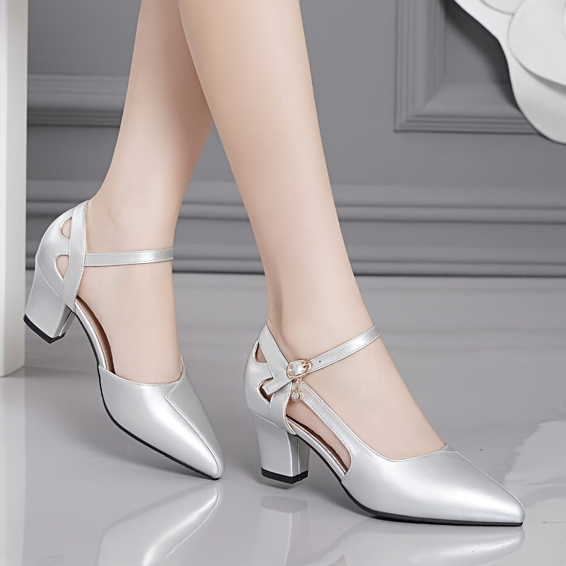 Women's Summer Sandals Heel Toe Strap Hollow Block Shoes