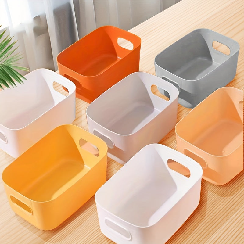 Set of 10 White Plastic Storage Bins for Household Cosmetics Snacks Food Organization