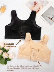 Women’s Wireless Sports Bra Breathable Mesh Adjustable Clasp For Yoga Running