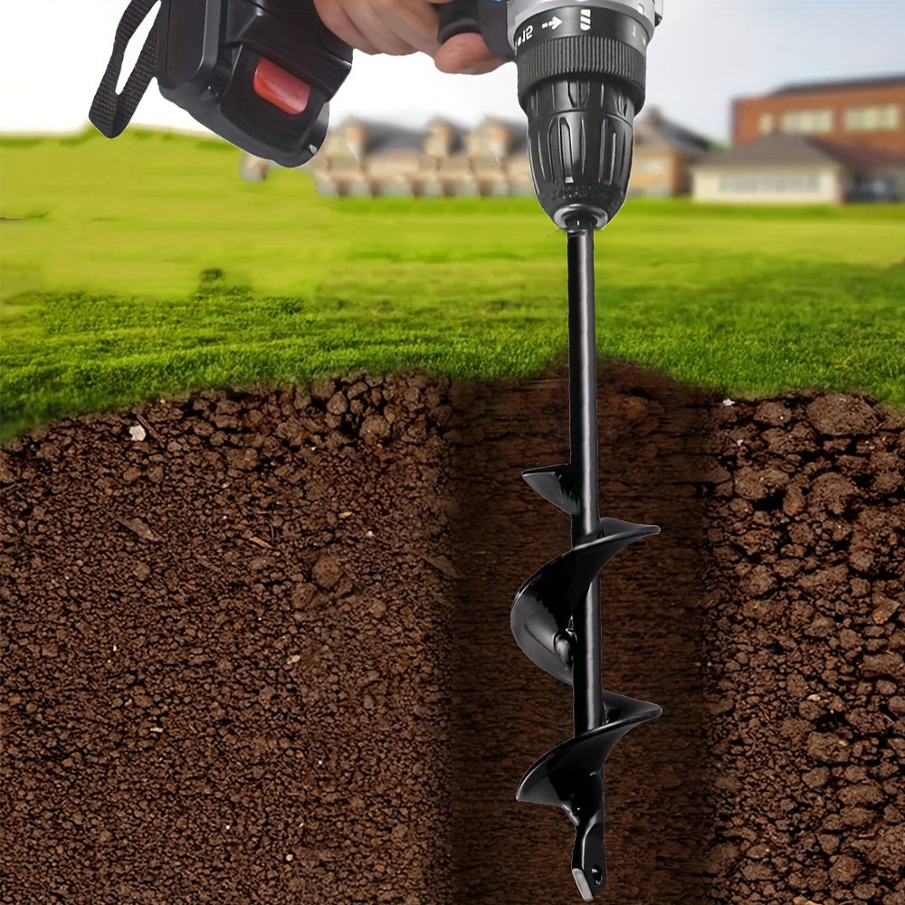 Garden Plant Auger Drill Bit 3/8 Inch Hex Drive Spiral Planter Solid Steel