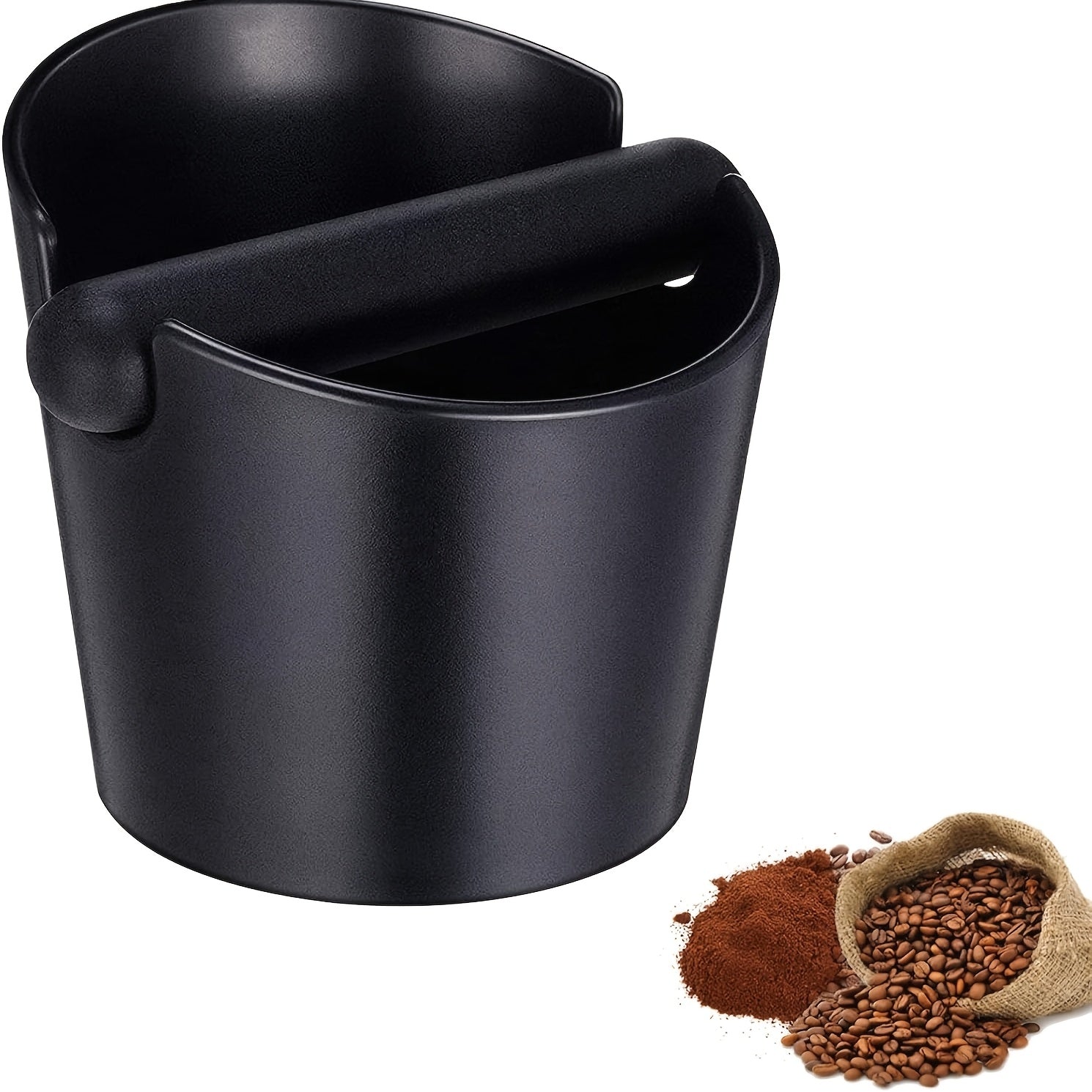 Cubo de recogida de posos de café para espresso, con barra de golpes removible y base antideslizante