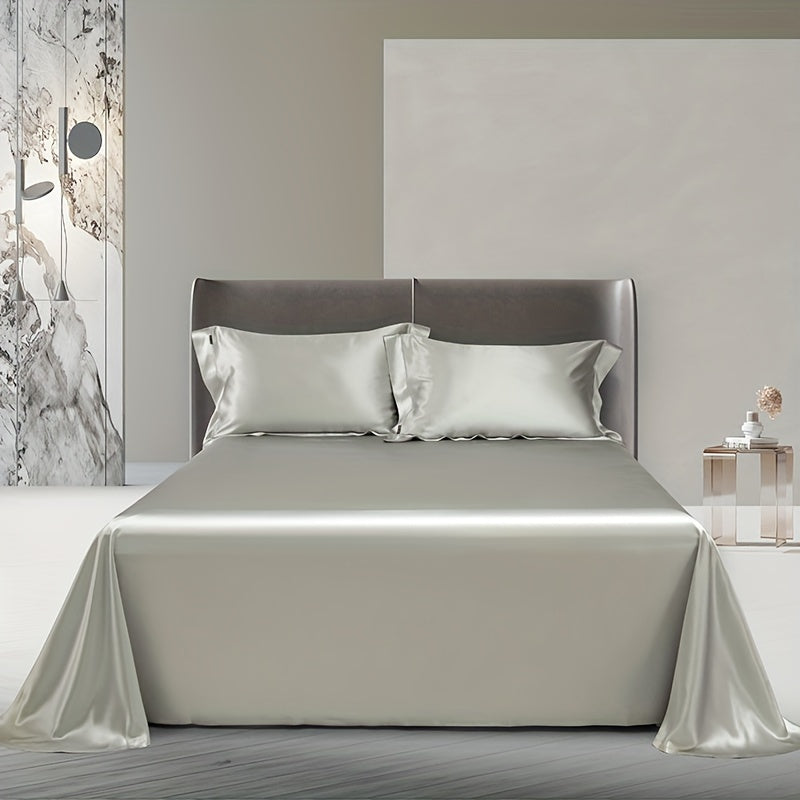 Soft Satin Flat Sheet in Solid Color Polyester Woven Bed Linen