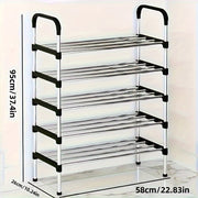 Multi-Layer Shoe Storage Organizer with Plastic and Metal Materials
