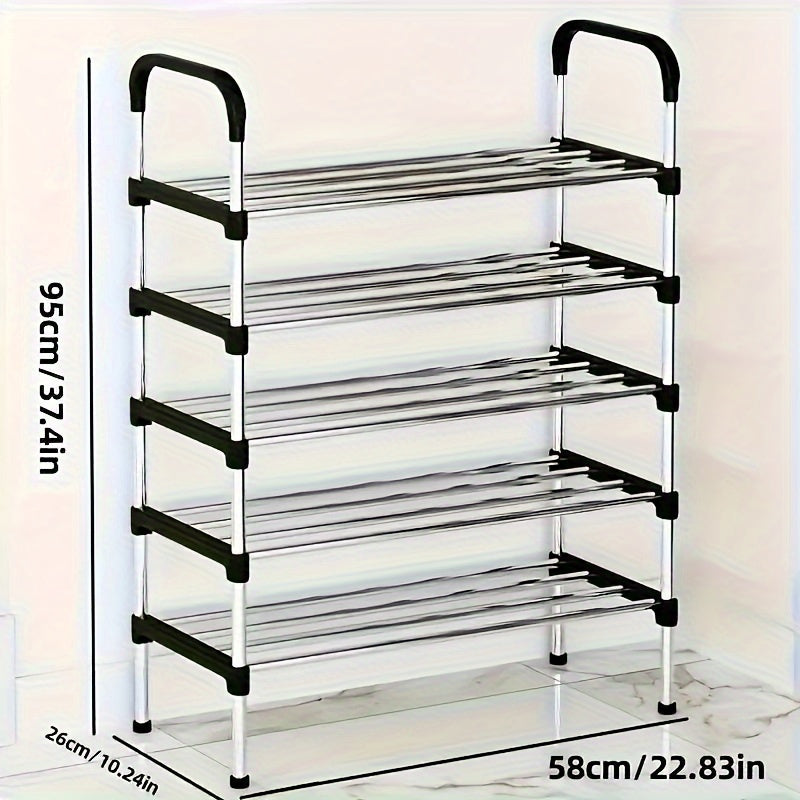 Multi-Layer Shoe Storage Organizer with Plastic and Metal Materials