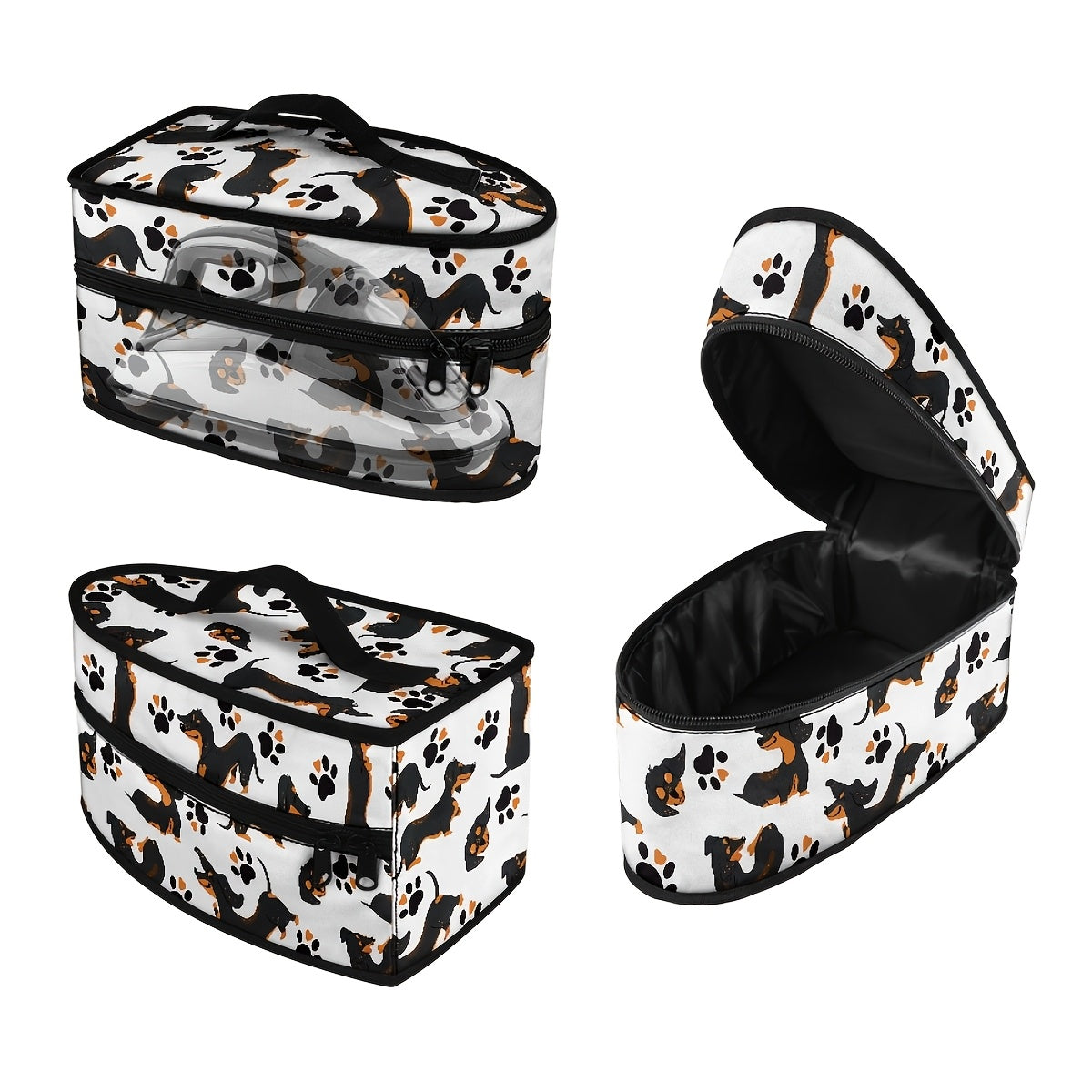 Portable Iron Storage Bag for Dachshund, Travel Case with Dual Zippers